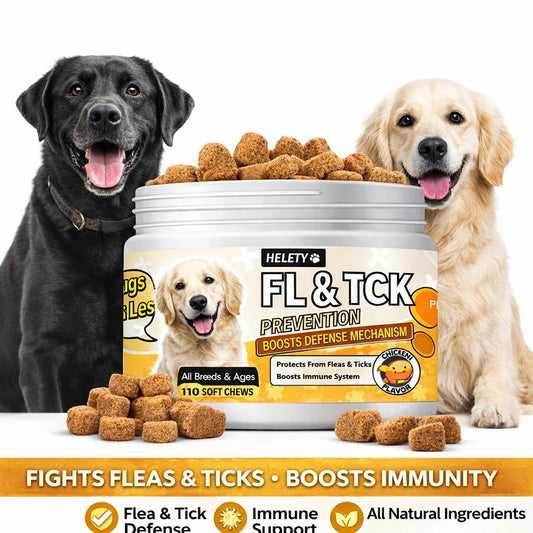 Dogs Chewables, Flea and Tick Prevention for Dogs, Dog Allergy Chews, Dog Itching Skin Relief & Skin Repair, Flea Treatment Dogs