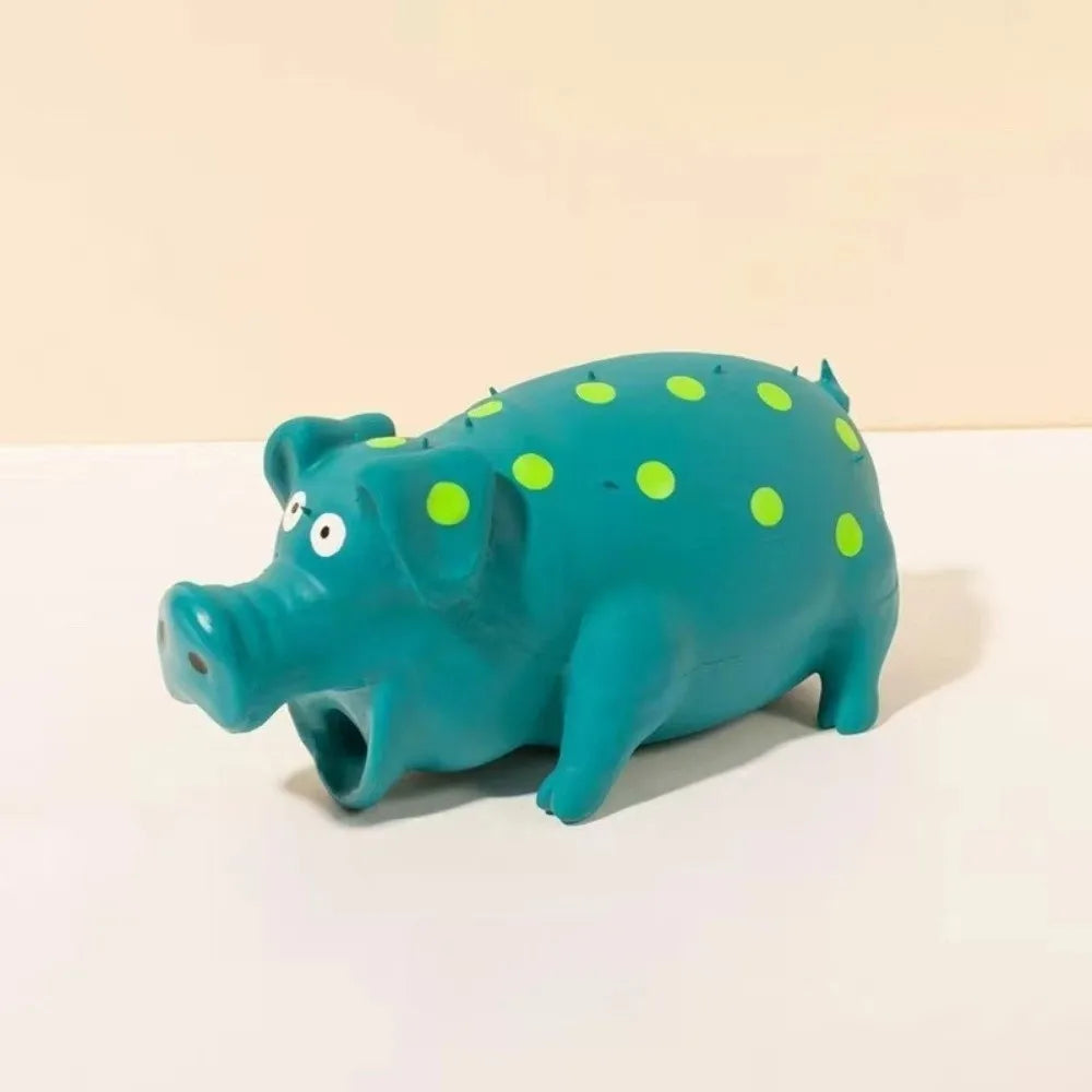Fun Grunt Pig Dog Squeaky Toy with Sound Squeaker Self Play Latex Dog Chew Durable Soft Latex Dogs Squeeze Toy Pets Playing