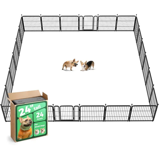 Rollick Unleashed Dog Playpen for Indoor, Yard, RV Camping, 24 inch 24 Panels for Small and Puppy Dogs
