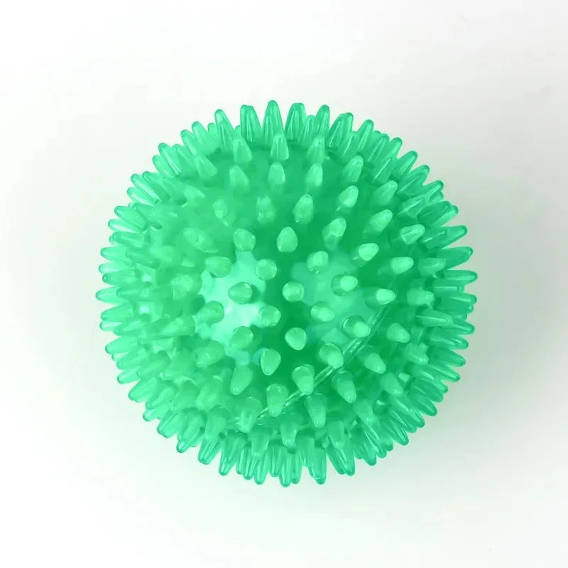 Pet Dog Toys Cat Puppy Sounding Toy Polka Squeaky Tooth Cleaning Ball TPR Training Pet Teeth Chewing Toy Thorn Balls /.,loo