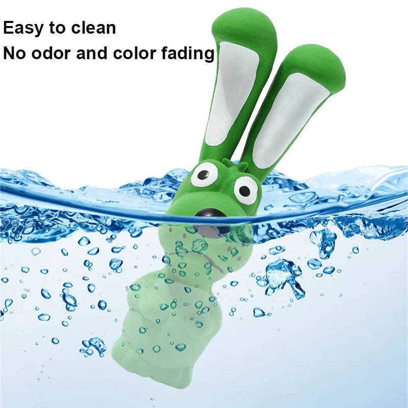 Dog Chew Toy Rubber Rabbit Shape Pet Squeaky Toys For Small Medium Dogs Interactive Teeth Cleaning Sounding Dog Toy Pet Supplies