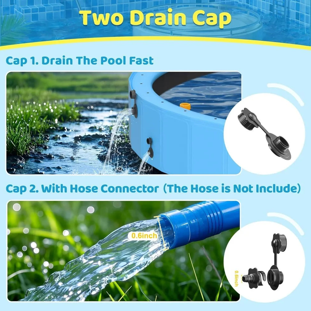 Foldable Dog Pool, 79'' Sprinkler Pool for Dogs, Heavy Duty Splash Pad, Portable Outside Swimming Pool for Large Dogs