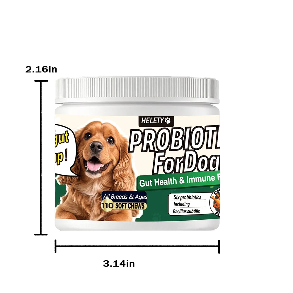 Probiotics for Dogs Digestive Health Soft Chews with Pumpkin & Fish Oil 120 Count Gut Health Itchy Relief Dog Probiotic Suppleme