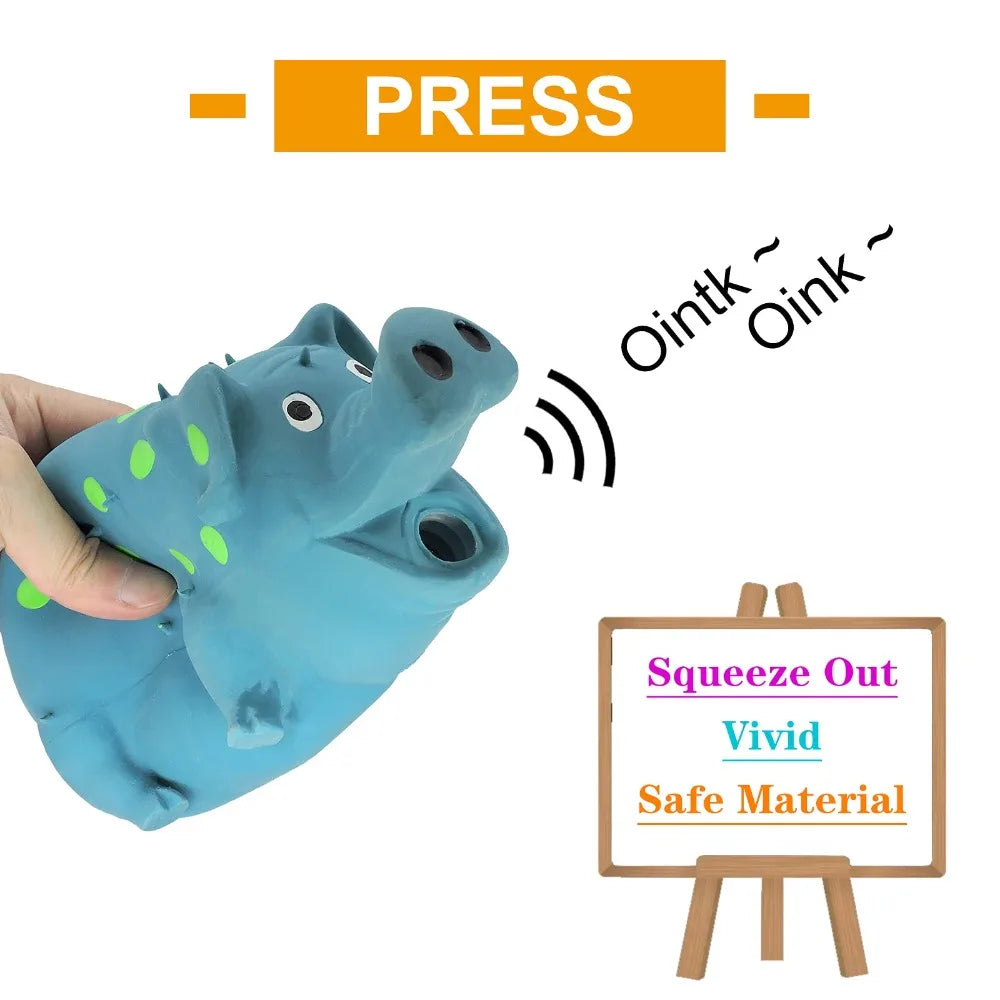 Fun Grunt Pig Dog Squeaky Toy with Sound Squeaker Self Play Latex Dog Chew Durable Soft Latex Dogs Squeeze Toy Pets Playing
