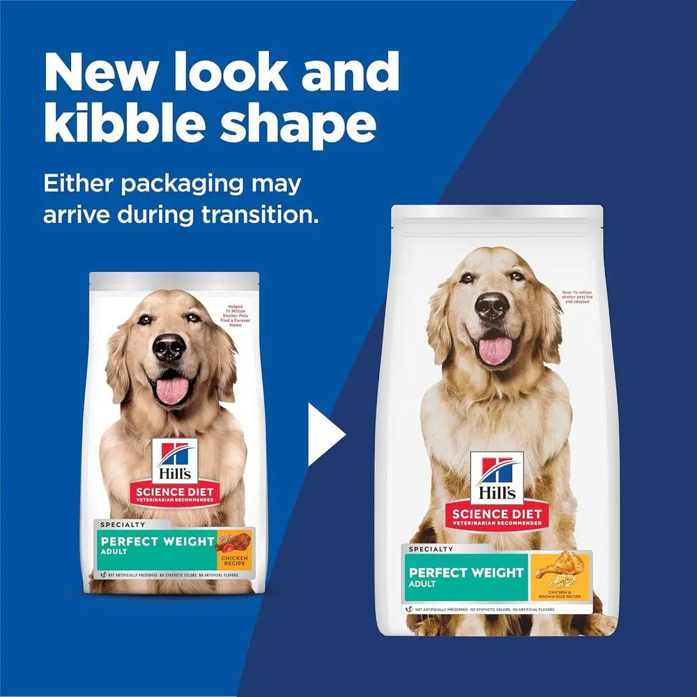 Adult Perect Weight Dry Dog ood, Chicken & Brown Rice, 25 lb. Bag