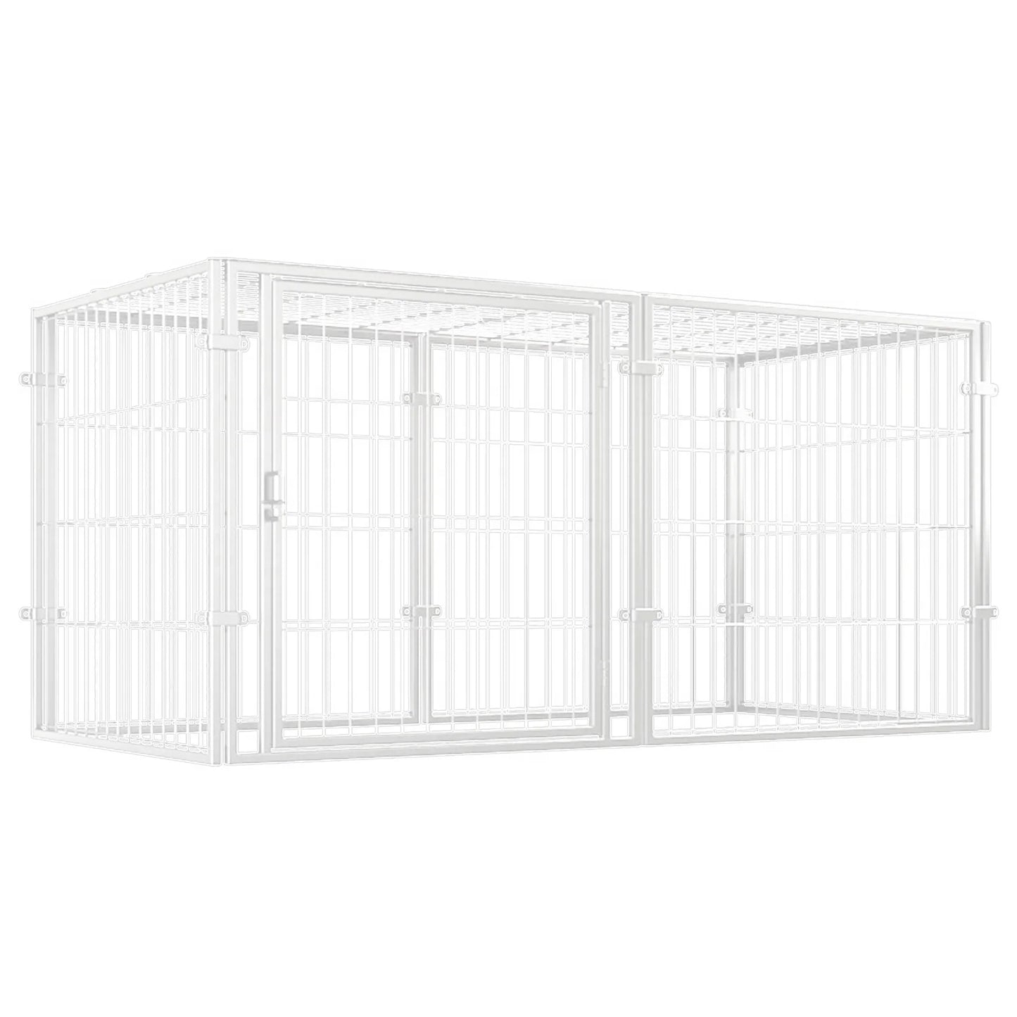 48 Inch Puppy Playpen with Door Heavy Duty Wire Dog Crates Metal Grid Dogs Cage Kennel Stackable for Puppy/Small Dog/Rabbit/Pig