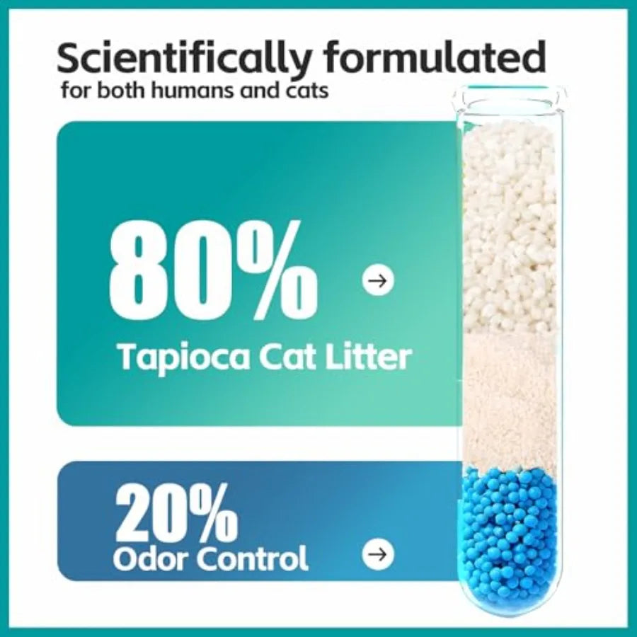 Tapioca Cat Litter Cassava Cat Litter Odor Control Dust-Free Clumping Litter for Cats Natural Brown Eco-Friendly and Low Tracki