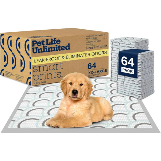 Smart Prints XXL Puppy Pads for Dogs, Potty Training Pee Pads, 64 Count, 30' x 36', Leak-Proof, Super