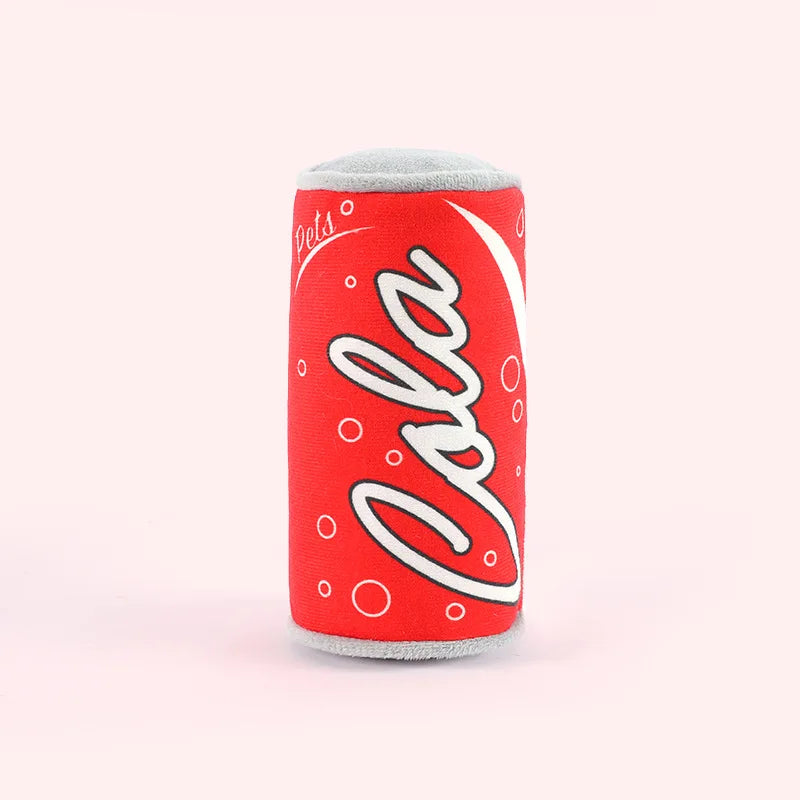Dog Squeaky Beer Bottle Food Shape Dog Toy Funny Plush Toys Bite-Resistant Winebottle Chew Toy Pet Molar Clean Interactive Toy