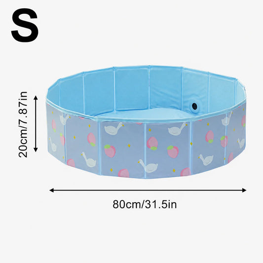 Foldable Dog Pool, Portable Pet Swimming Pool, CollapsiblePVC Waterproof Dog Bathtub for Dogs Cats with Drain Plug OutdoorSummer