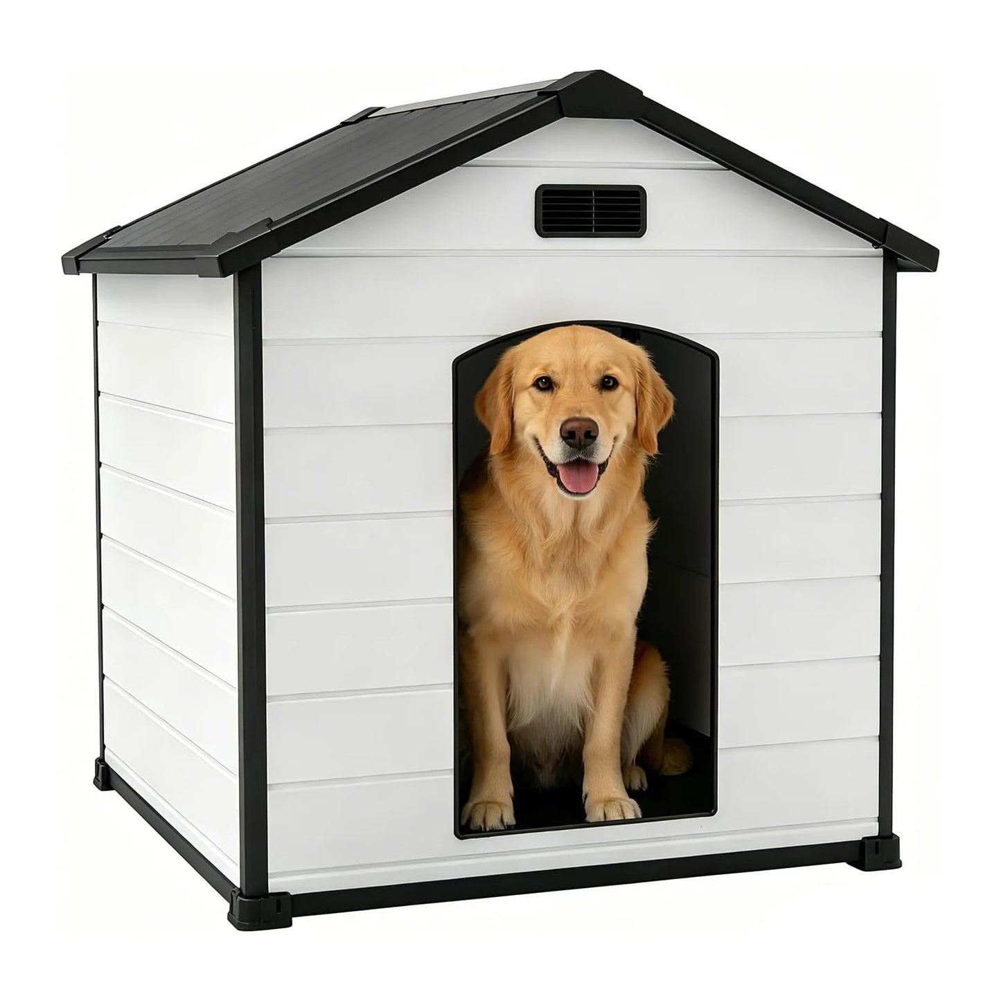 Large Dog House,Indoor Outdoor Waterproof Kennel with Removable Roof,Elevated Floor & Air Vents,for Small Medium Large XL Dogs
