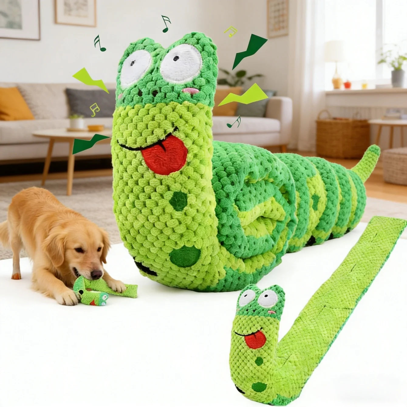 Foldable Sound Making Plush Toy Snail. Teeth Grinding and Bite Resistant Interactive Pet Training Equipment Mesh Reinforcement