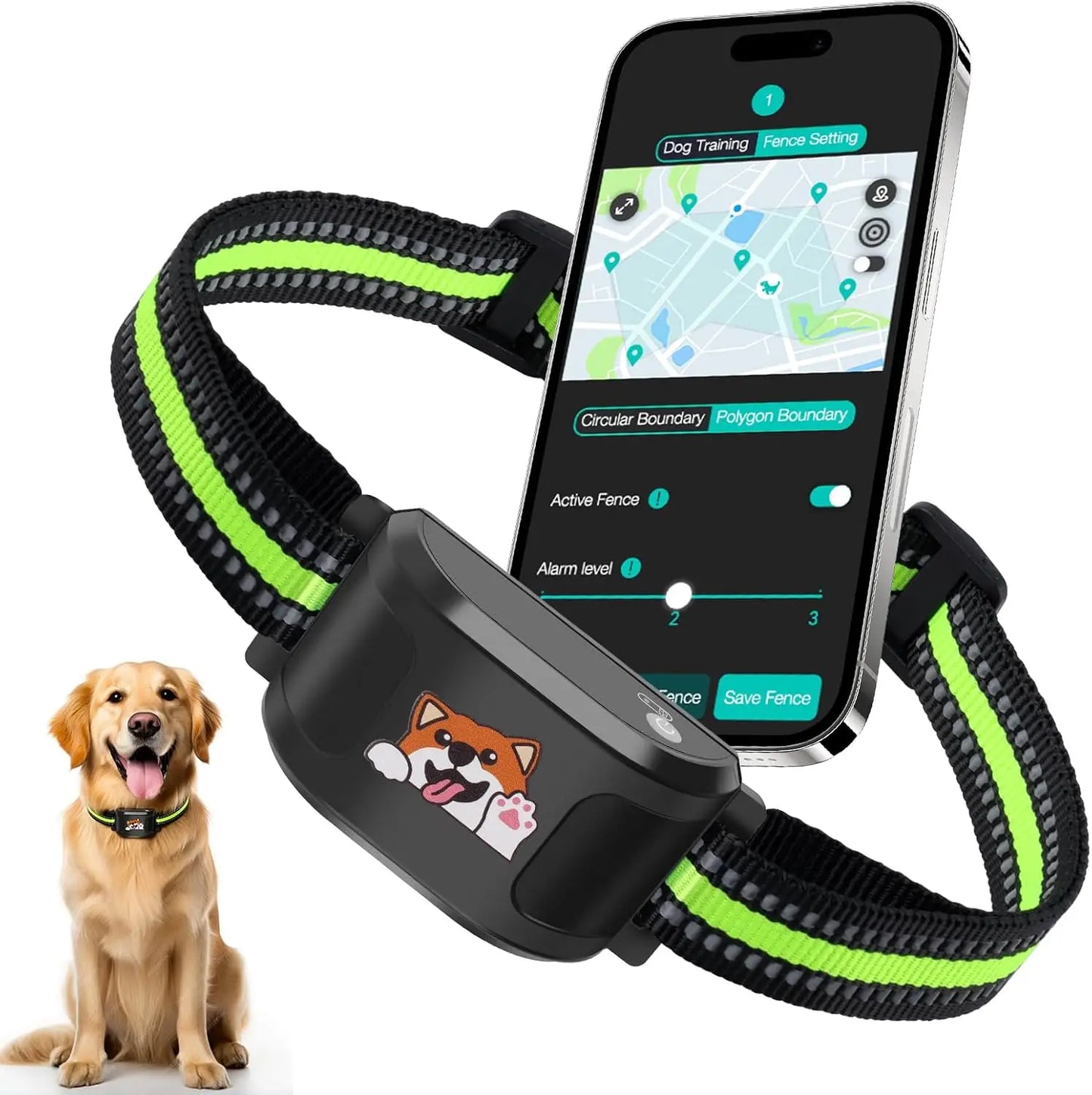 Outdoor Gps Wireless Dog Fence System App Geo Fence Bluetooth Training Collar Waterproof Rechargeable