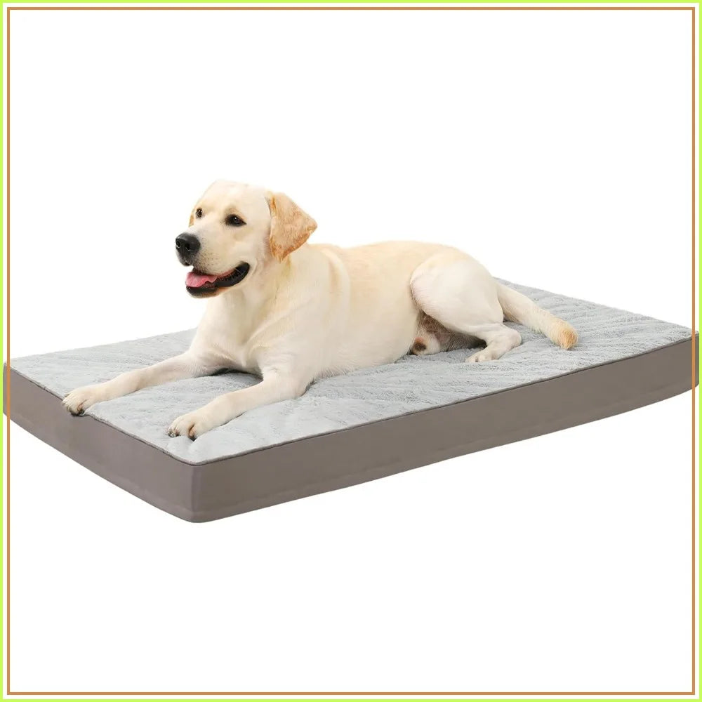 Orthopedic Dog Bed with Egg Crate Foam, Waterproof, Washable Cover, 35x22 Inches, Gray