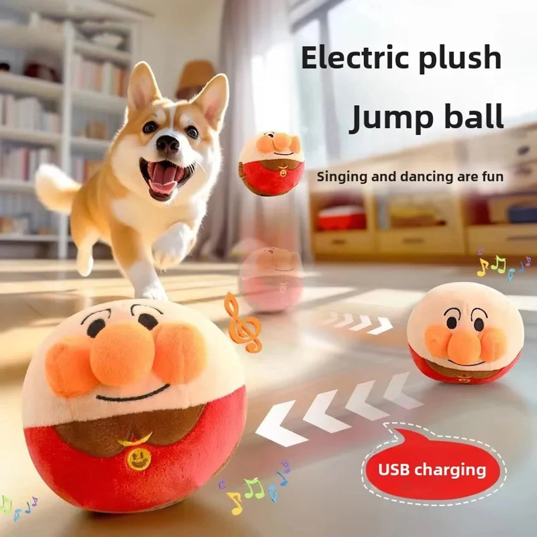 New Interactive Dog Toys Puzzle Electric Plush Jumping Ball USB Rechargeable Clown Cartoon Dog Training Toy Piggy Pet Product