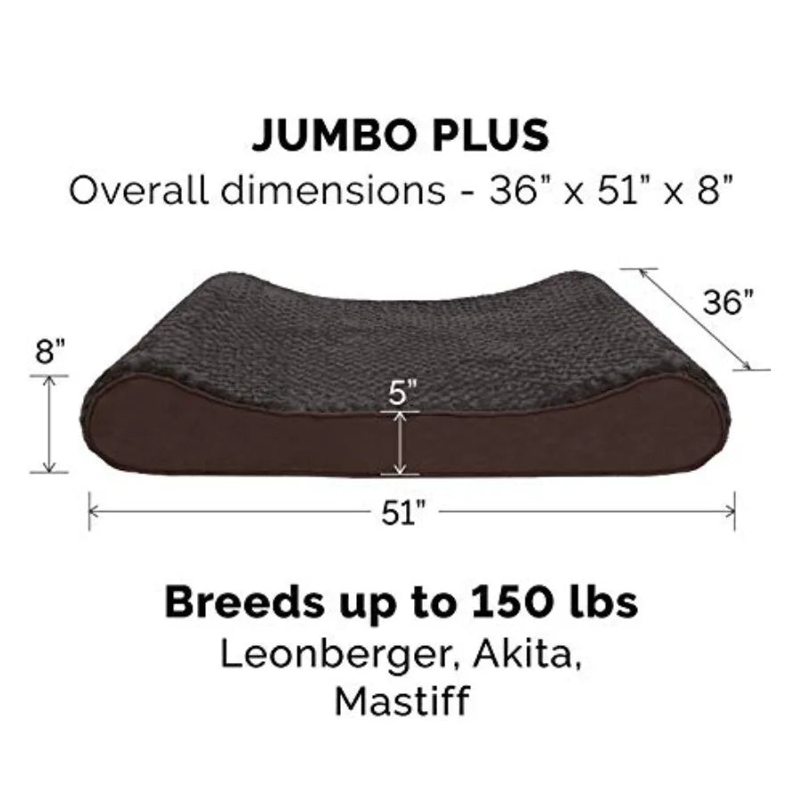 Cooling Gel Dog Bed for Large Dogs w/ Removable Washable Cover For Dogs Up to 150 lbs - Ultra Plush Faux Fur Suede Luxe Lounger