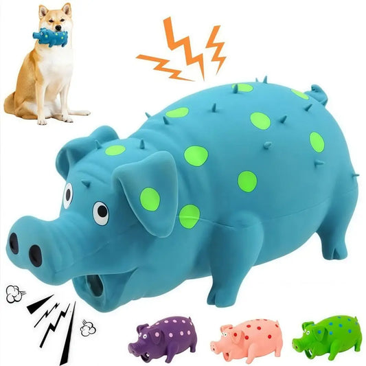 Fun Grunt Pig Dog Squeaky Toy with Sound Squeaker Self Play Latex Dog Chew Durable Soft Latex Dogs Squeeze Toy Pets Playing