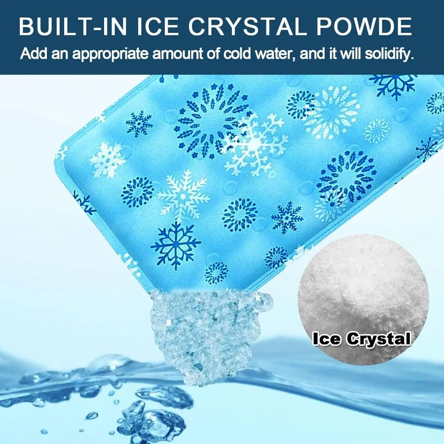 Foldable Gel Cooling Mat with Ice Crystal Powder for Dogs and Cats Water Injection Cool Pet Pad for Indoor and Outdoor Summer U