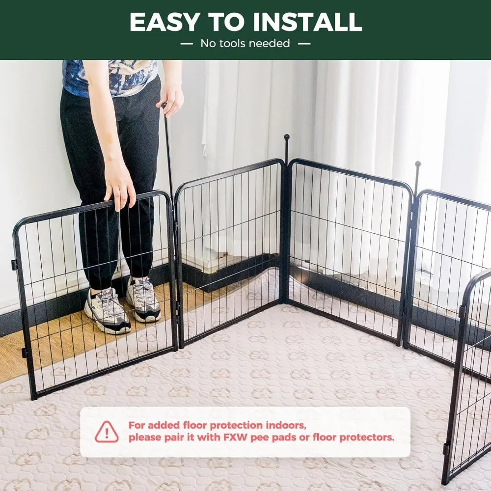 Rollick Unleashed Dog Playpen for Indoor, Yard, RV Camping, 24 inch 24 Panels for Small and Puppy Dogs