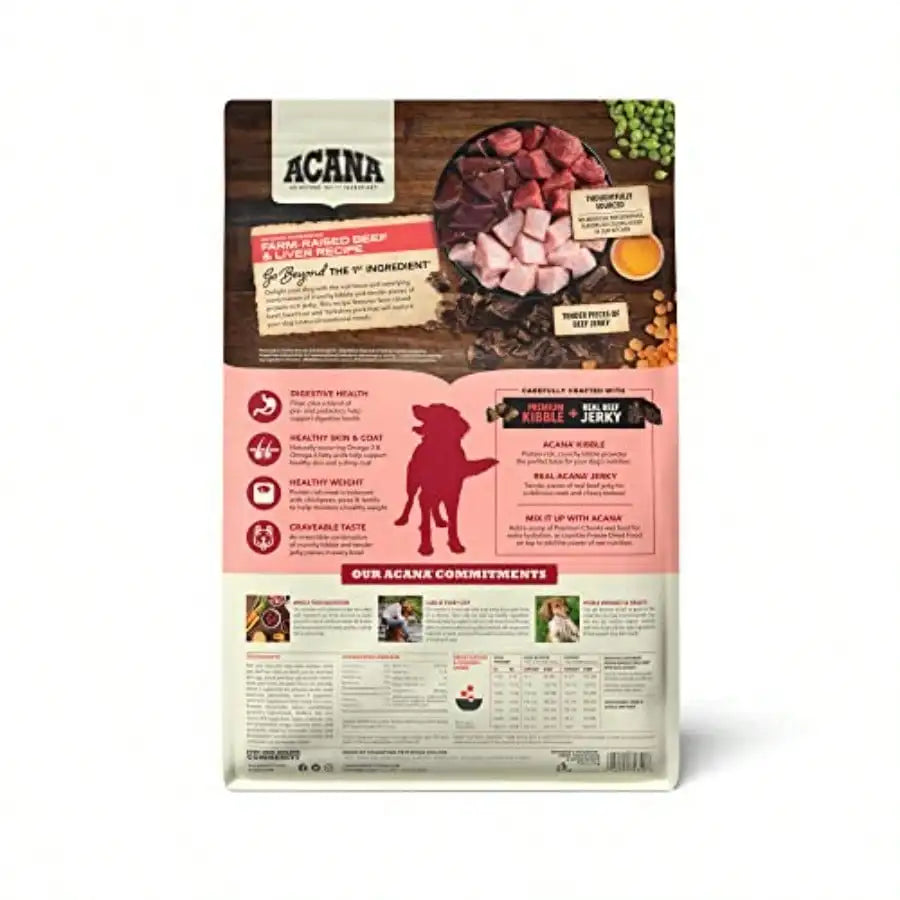 Dry Dog Food FarmRaised Beef Liver Recipe Dry Kibble And Beef Jerky Pieces 4lb