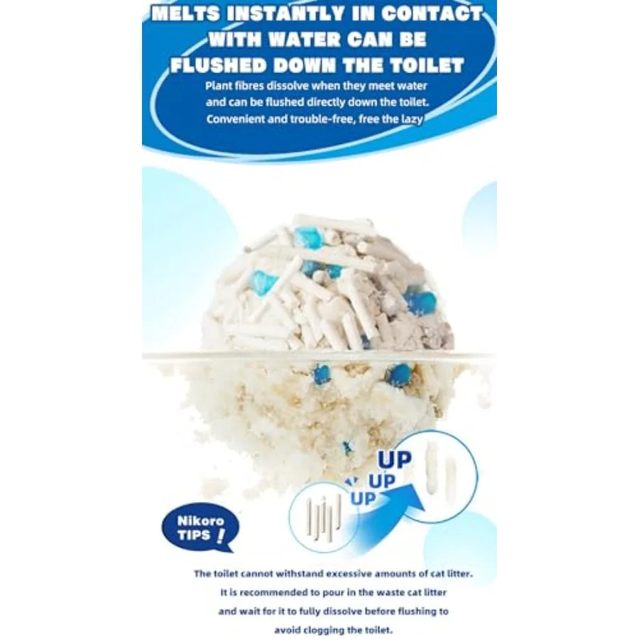 Tofu Cat Litter for Odor Control and Unscented Ultra Absorbent Water Flushable Bentonite Tofu Cat Litter Dust Free Scent Free 2