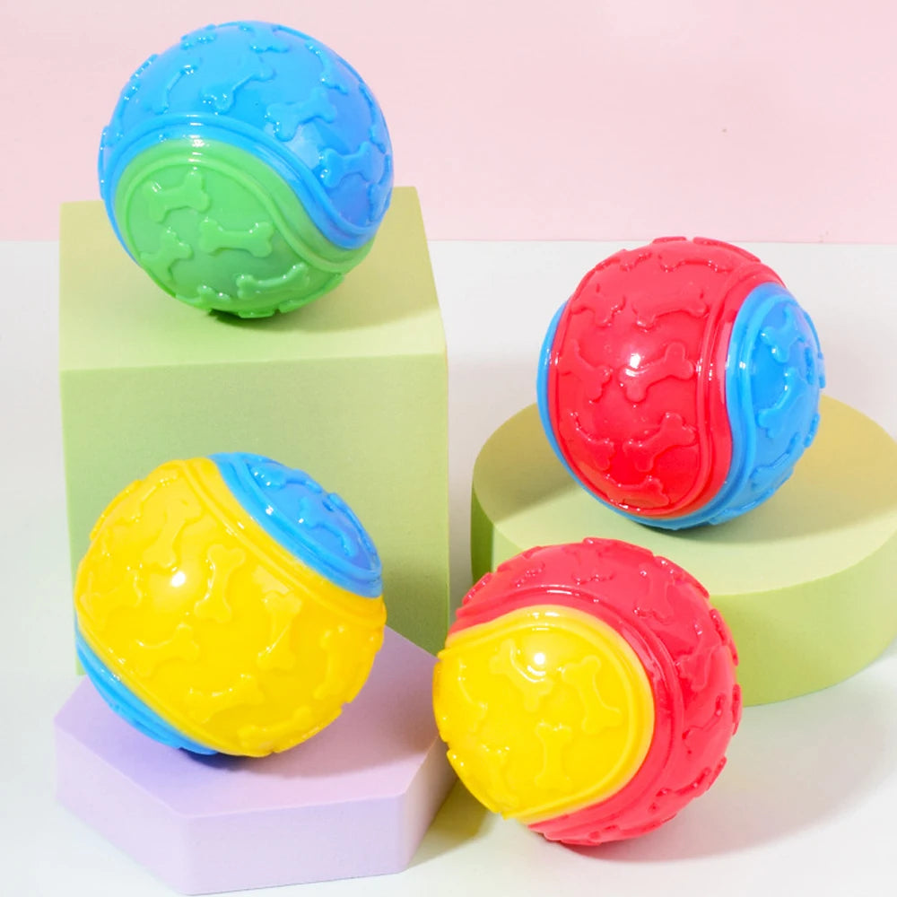 1/3PCS Squeaky Dog Ball Toy TPR Bite Resistant Throw Fetch Interactive Pet Toy Teeth Cleaning Training Chew Ball for All Dogs