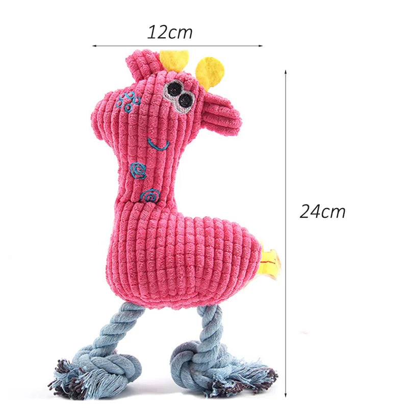 Plush Flamingo Pet Squeaky Toys for Small Dogs Clean Teeth Puppy Dog Chew Toy Squeak Pets Accessories Dog Supplies Octopus Chick