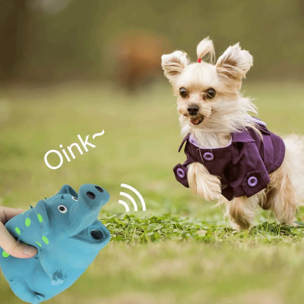 Fun Grunt Pig Dog Squeaky Toy with Sound Squeaker Self Play Latex Dog Chew Durable Soft Latex Dogs Squeeze Toy Pets Playing