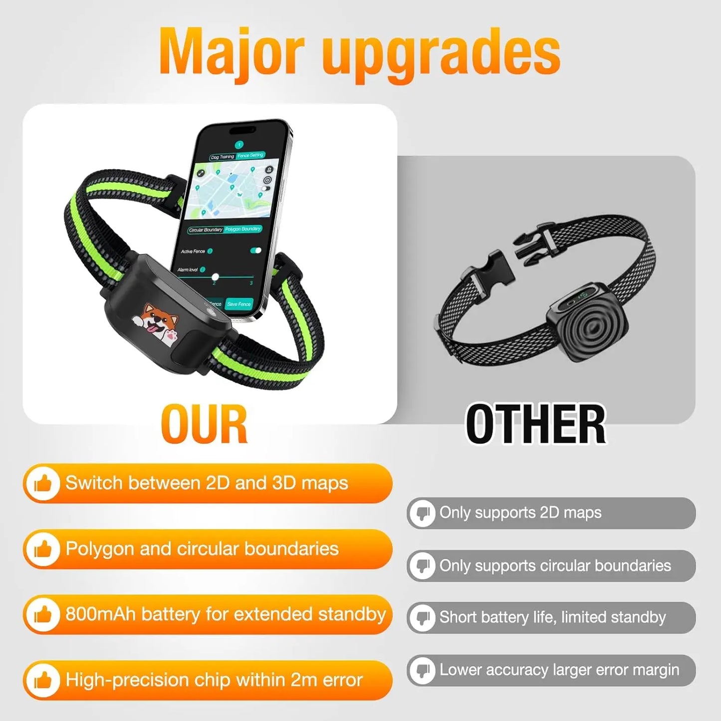 Outdoor Gps Wireless Dog Fence System App Geo Fence Bluetooth Training Collar Waterproof Rechargeable