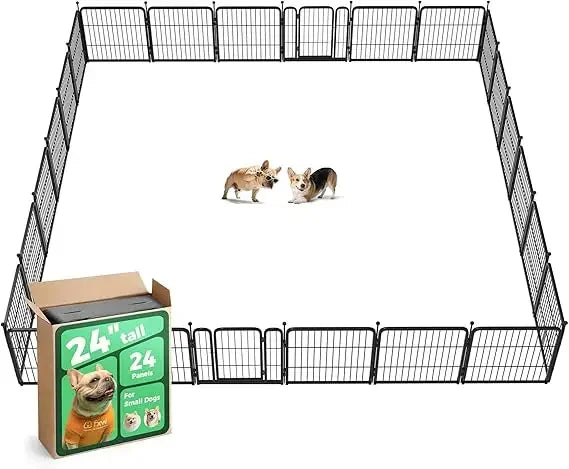 Rollick Unleashed Dog Playpen for Indoor, Yard, RV Camping, 24 inch 24 Panels for Small and Puppy Dogs