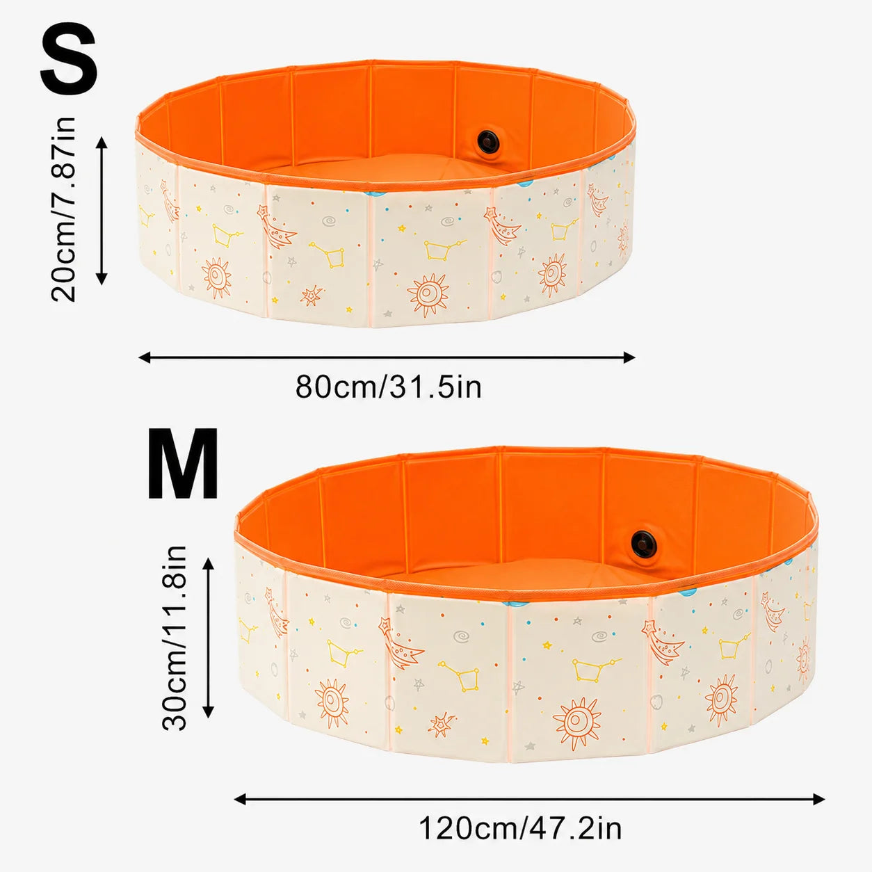 Foldable Dog Pool, Portable Pet Swimming Pool, CollapsiblePVC Waterproof Dog Bathtub for Dogs Cats with Drain Plug OutdoorSummer