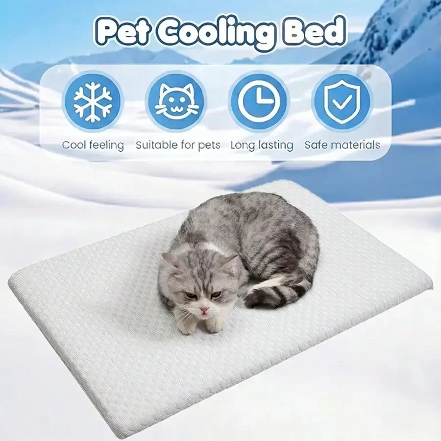 1pc Sponge Cooling Cat Bed, Thick Padding Comfortable Cool Breathable Cat Nest, Non-Slip And Washable Cooling Small Dog Bed, Suitable For All Seasons