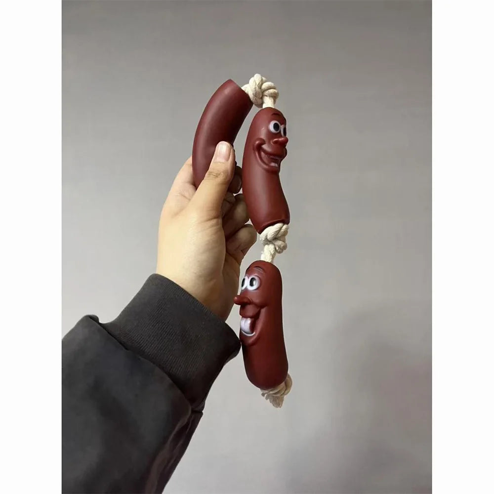 Dogs Pet Sausage Toy Interactive Training Pull Cotton Rope Cotton Rope Resistant Bite Grinding Interactive Funny Pet Supplies