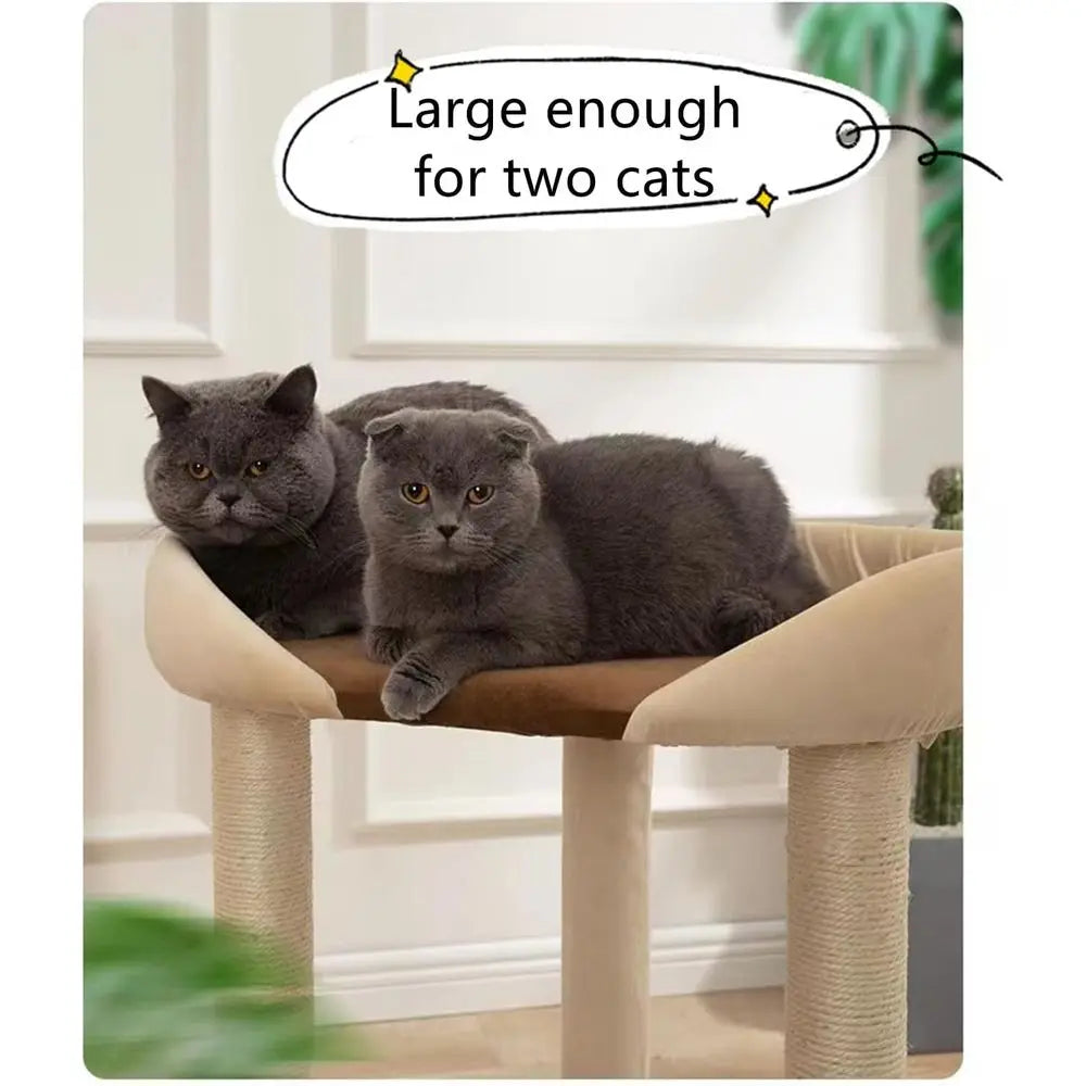 SHENGOCASE ern Cat Tree Tower with Extra Large Platorm Perch Bed or Maine Coon and Big Couch Soa or Multiple Cats