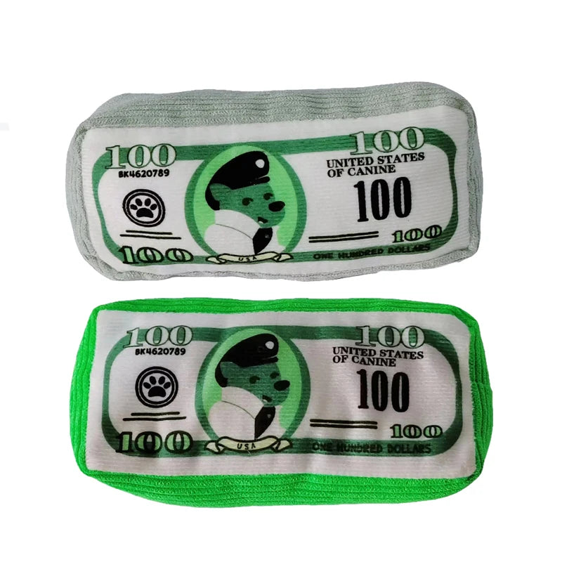 Simulation Money Dog Toys Funny Squeaky Sound Sounding Paper Resistance To Bite Chew Dog Toys Clean Teeth Puppy Toy Pet Supplies