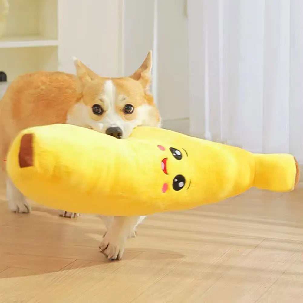 Stuffed Banana-Dog Toy 2 In 1 Interactive Plush Dog Toy Anxiety Boredom Relief Dog Toy For Small Medium Large Dogs