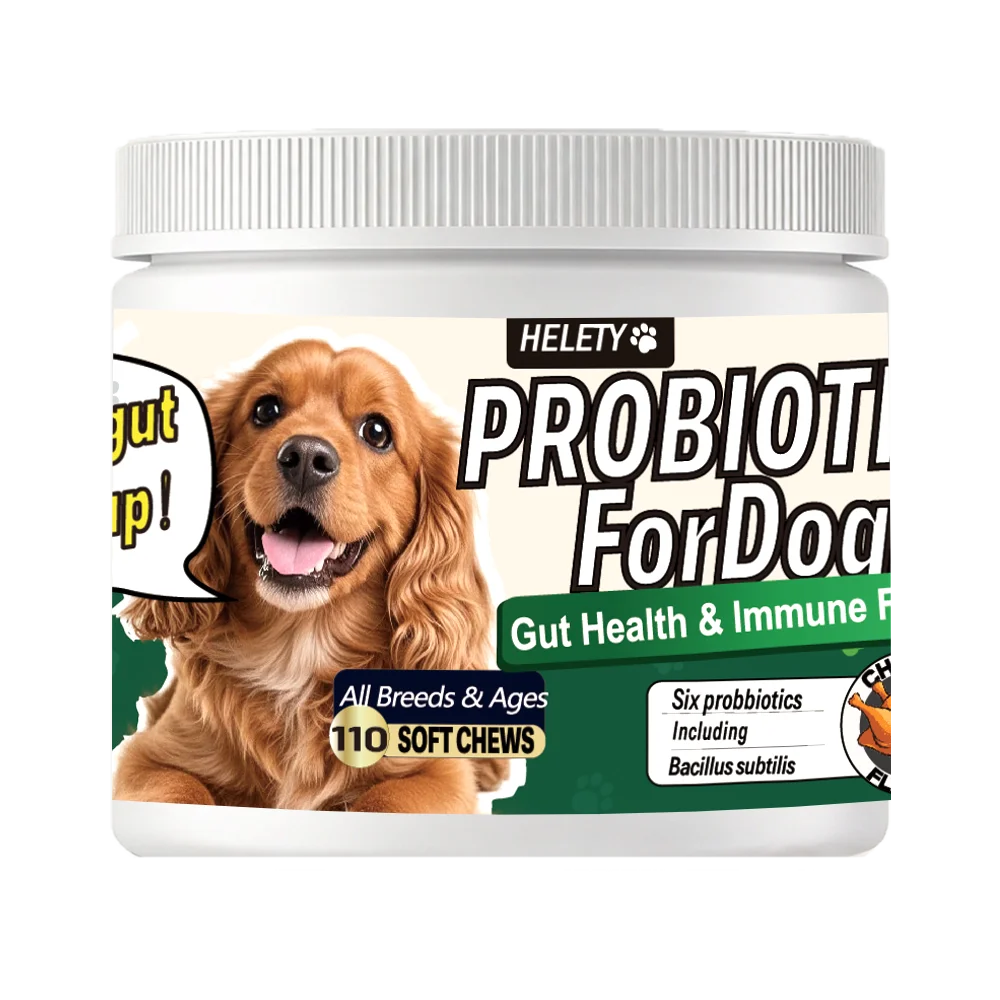 Probiotics for Dogs Digestive Health Soft Chews with Pumpkin & Fish Oil 120 Count Gut Health Itchy Relief Dog Probiotic Suppleme