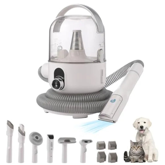 Pet Groomer 5 in 1 Dog Hair Vacuum Grooming Kit 99 Pet Hair Removal 2L Dust Cup Low Noise Grey