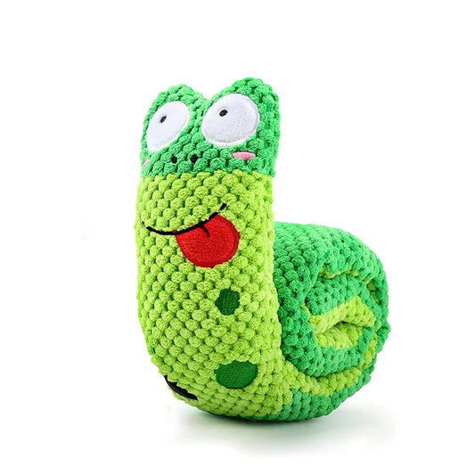 Foldable Sound Making Plush Toy Snail. Teeth Grinding and Bite Resistant Interactive Pet Training Equipment Mesh Reinforcement