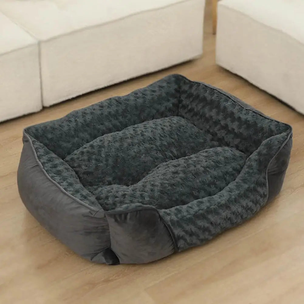 Rectangle Pet Bed Machine Washable Pet Sleeping Sofa With Removable Cushion Four Seasons Non-Slip Bottom Pet Bed