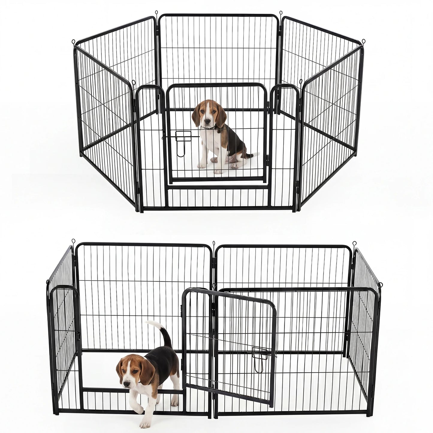 JHK 6 Panels Metal Dog Playpen Pet Fence 24 Inch to 40 Inch Foldable Large Dog Puppy Exercise for Yard Gate Camping Outdoor