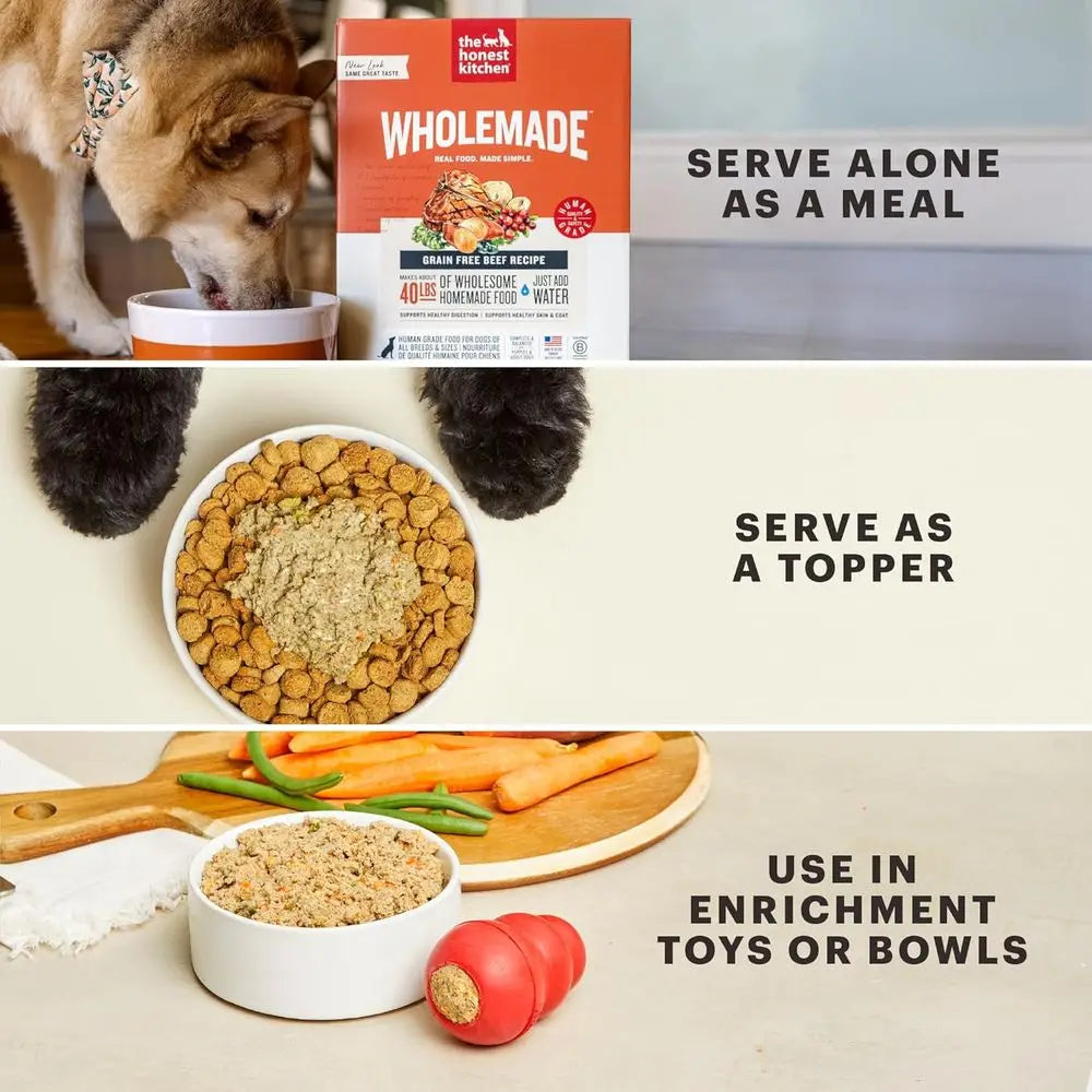 Human Grade Wholemade™ ydrated Dog ood, Whole Grain Dog ood, Chicken & Duck, 10 lb (makes 40lbs)