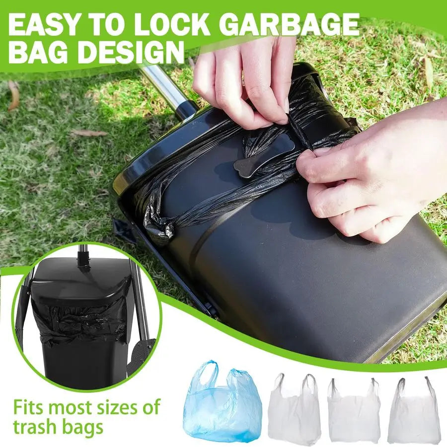 Dog Pooper Scooper for Yard, Dog Poop Trash Can Outside Swivel Bin Rake Spade Kit for Large Medium Small Dogs with 40 Waste Bags