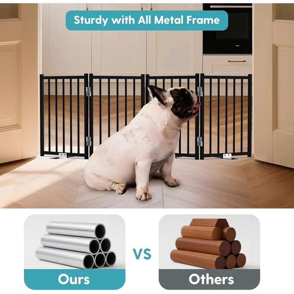 Adjustable Tall Dog Gate, 16.5 High, Suitable for Indoor and Outdoor Use, 48 Wide, Ideal for Stairs, Hallways, Doorways, Deck, Y