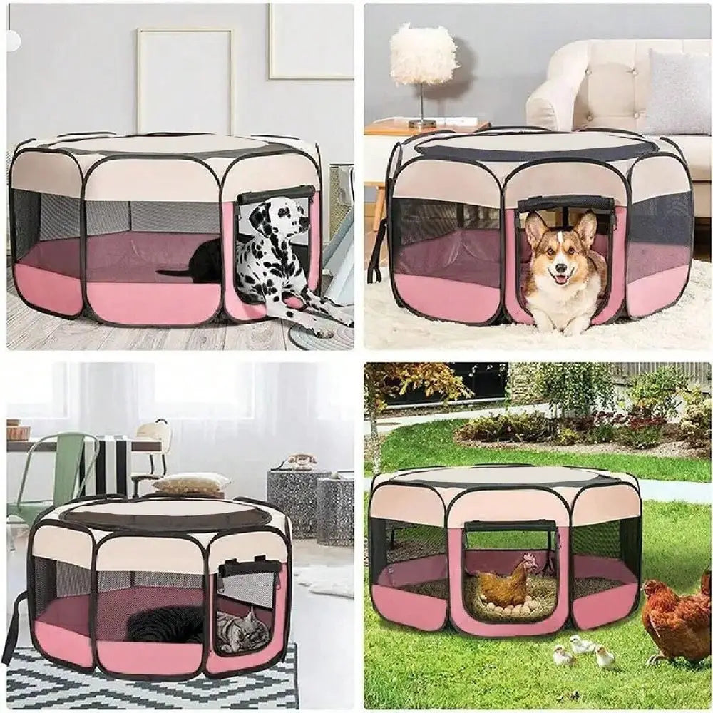Dog Supplie Dog Pen Dog Playpen Foldable Pet Tent Kennel Octagonal Fence Puppy Shelter Easy To Use Outdoor Easy Operation Large