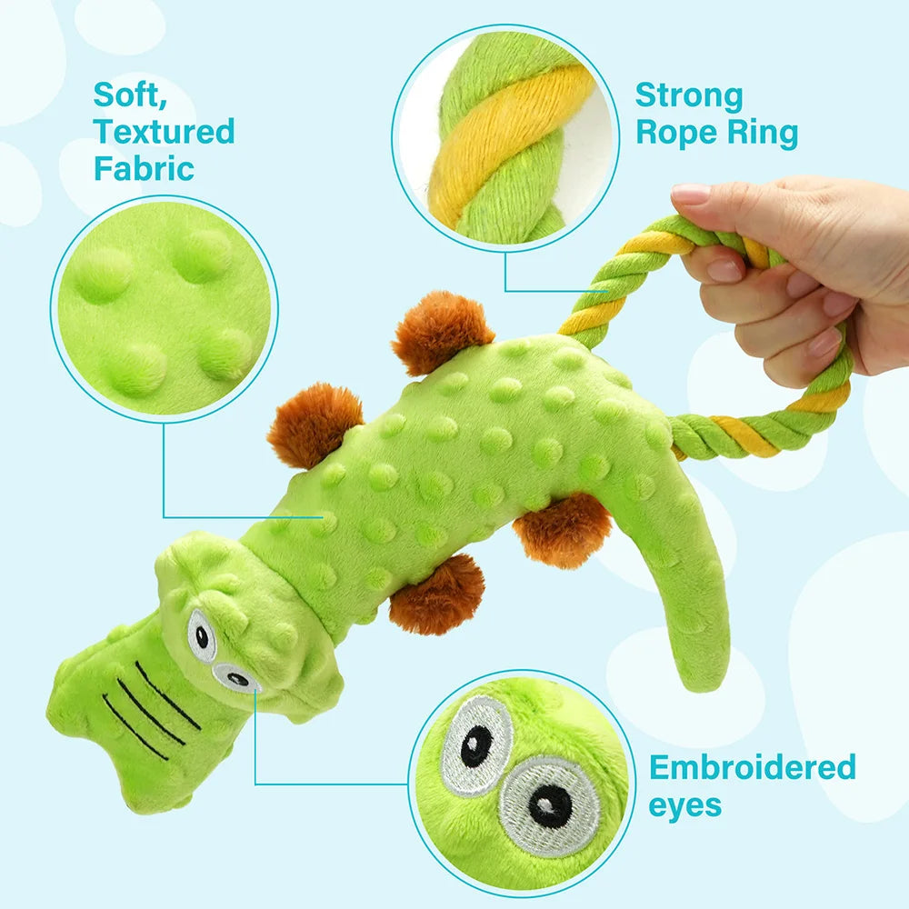 Pets Dog Squeaky Toy, 2 Pack, Tug of War Dog Toys for Dogs Interactive Plush Puppy Chew Toy Plush Sound Squeak Toys Pet Supplies