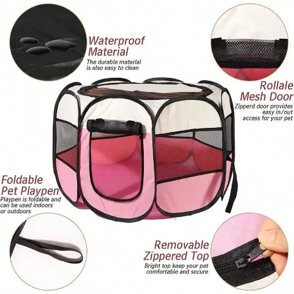 Dog Supplie Dog Pen Dog Playpen Foldable Pet Tent Kennel Octagonal Fence Puppy Shelter Easy To Use Outdoor Easy Operation Large