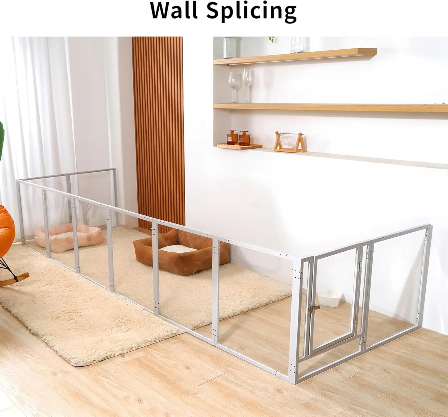 39-Inch Clear Acrylic Pet Playpen with Door - Indoor/Outdoor Use, Easy Setup for Small Dogs & Cats