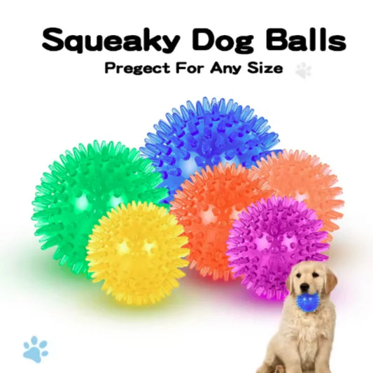 New Pet Toy Ball Cat Puppy Sounding Toy Tooth Cleaning Ball Training Pet Teeth Chewing Toy Thorn Balls Accessories