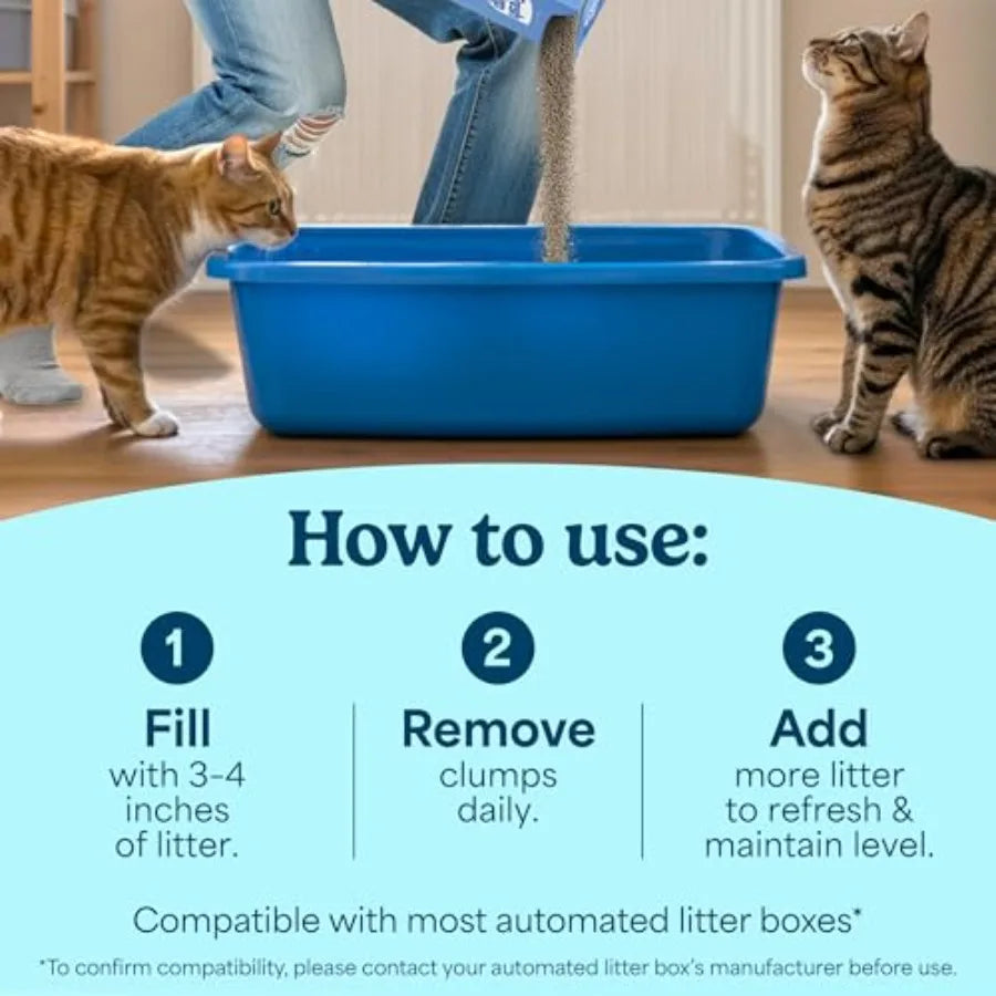 Clumping Cat Litter Advanced Simply Unscented Extra Large 37 Pounds Total 2 Pack of 18.5lb Boxes Package May Vary